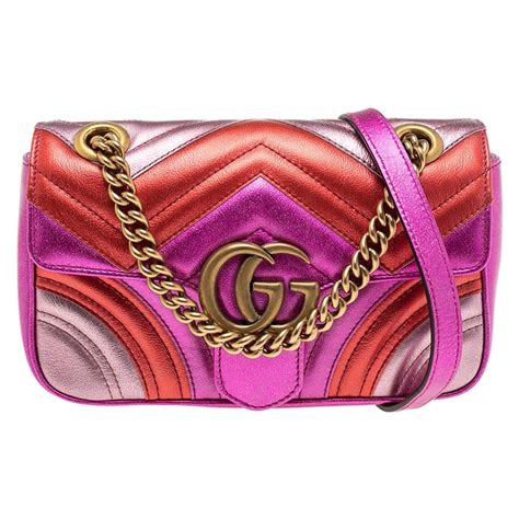 gucci marmont metallic bag|gucci marmont bag used.